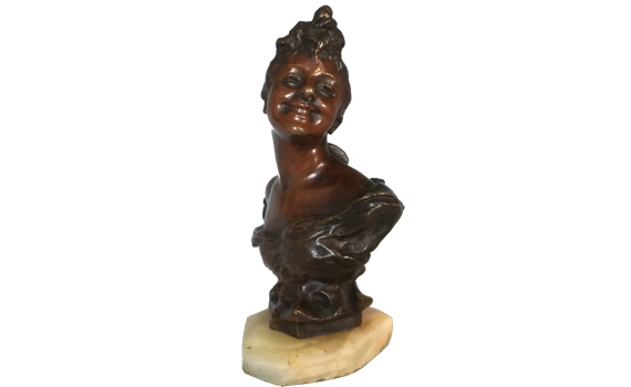 Antique French Bronze Bust by George Van Der Straeten