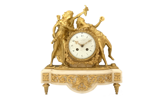 Antique Ormolu Bacchantes Louis XVI Clock