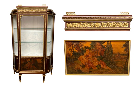 Antique Mahogany & Ormolu Display Cabinet Louis XVI Style by Francois Linke