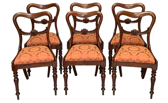 Antique Set of Six Victorian Dining Chairs