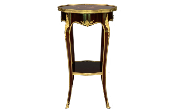 Antique French Ormolu Mounted Mahogany Table By Linke