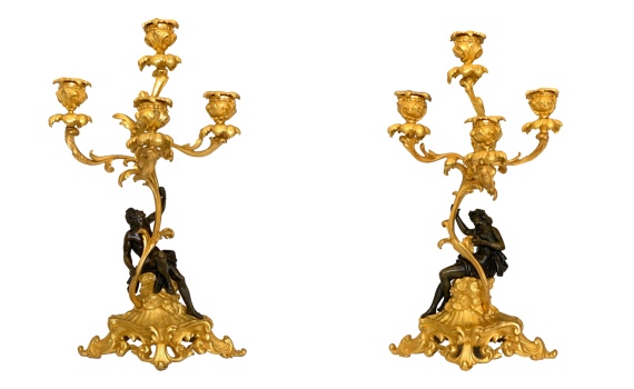Antique Pair of French Napoleon III Candelabra