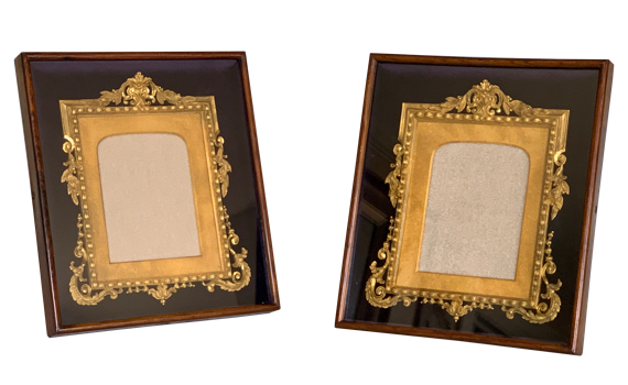 Antique Pair of Ormolu & Rosewood Victorian Easel Frames